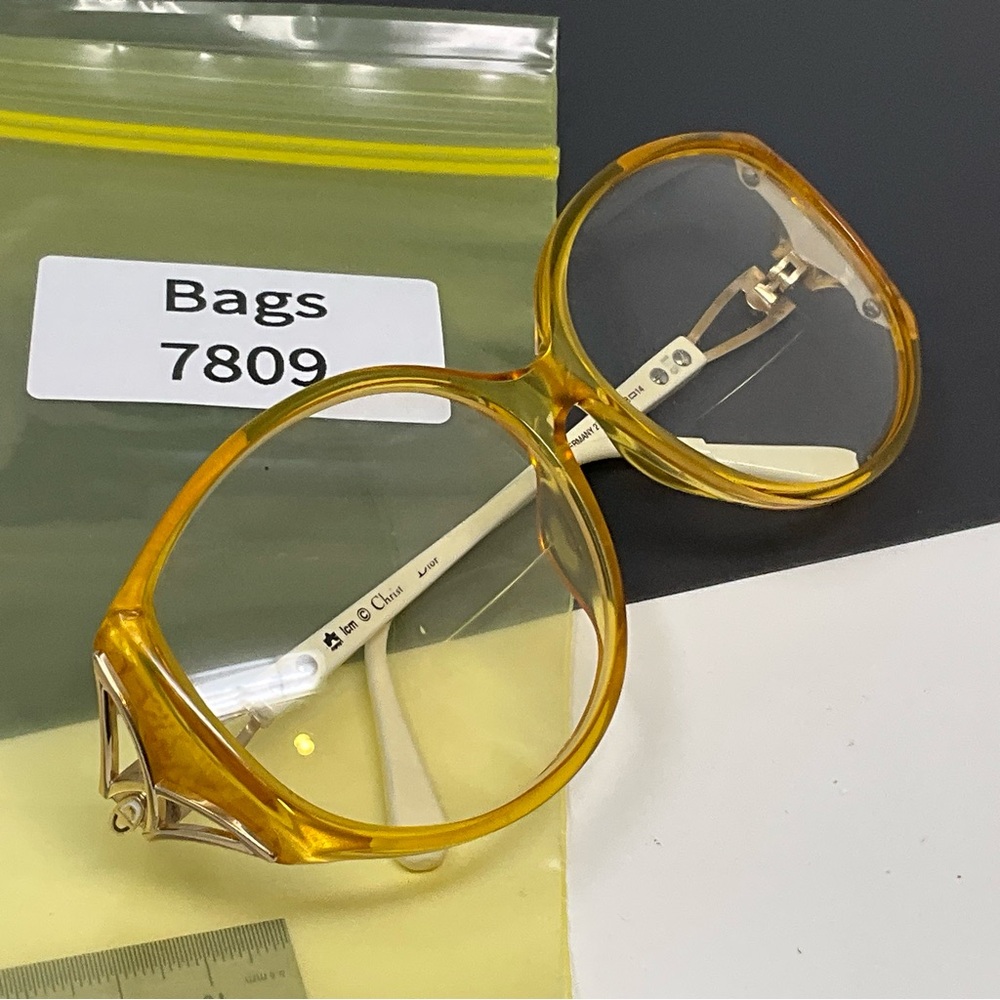 Vintage Christian Dior Vintage 2709 70 Yellow White Gold Sunglasses Frame 58mm - Picture 16 of 16